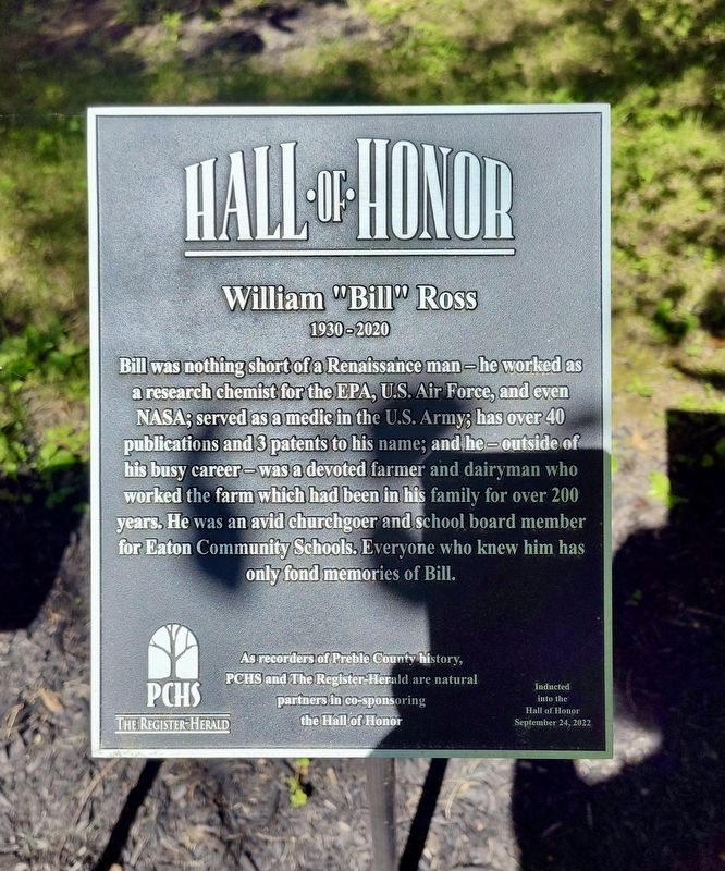 William "Bill" Ross Marker. Click for full size. William "Bill" Ross Marker image. Click for full size.