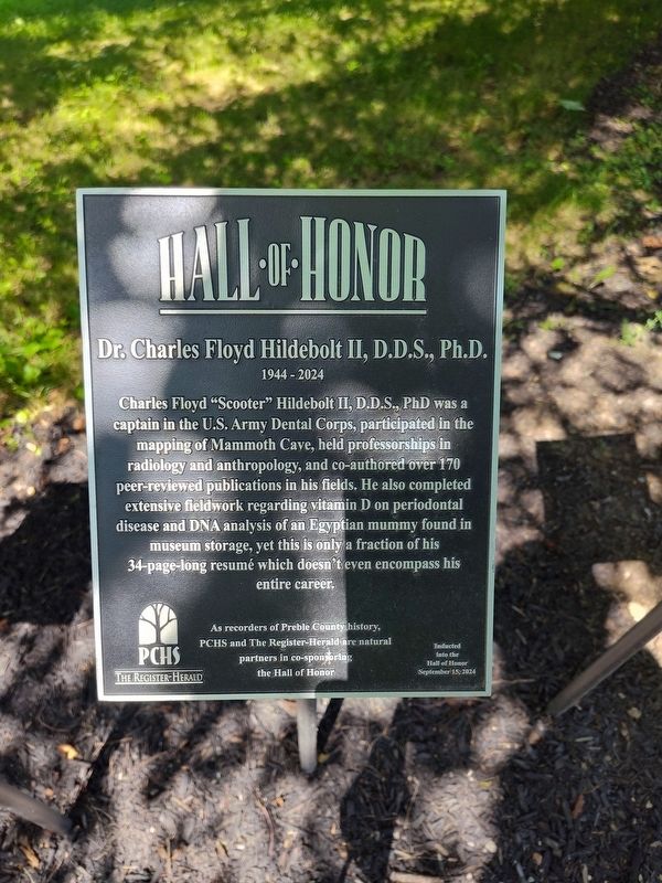 Dr. Charles Floyd Hildebolt II, D.D.S., Ph.D. Marker. Click for full size. Dr. Charles Floyd Hildebolt II, D.D.S., Ph.D. Marker image. Click for full size.