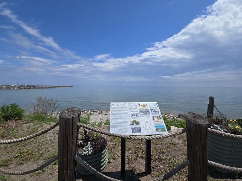 Harrisville Marker overlooking Lake Huron, located at the dead end of East Main Street image. Click for full size.