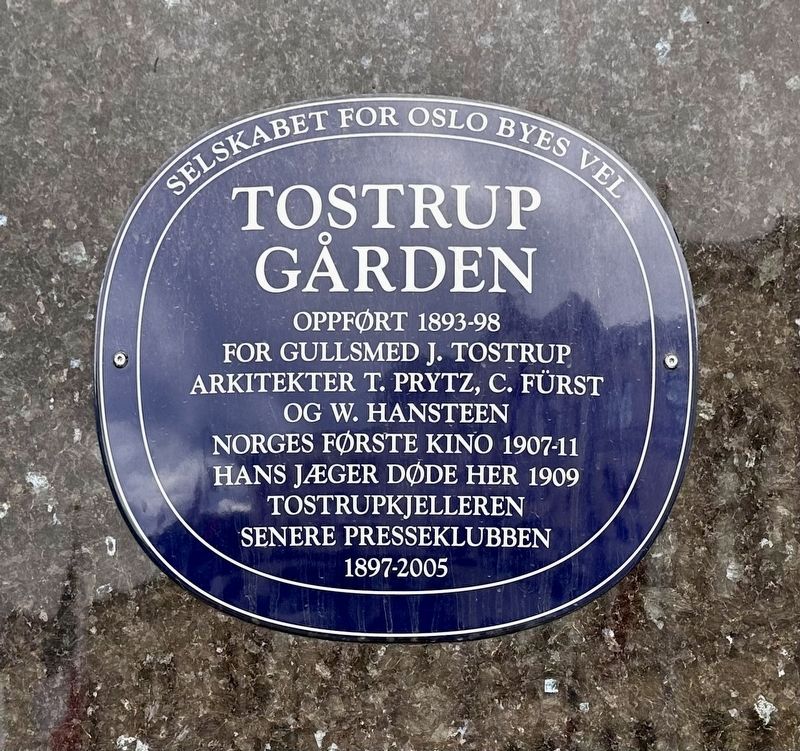 Tostrupgården / Tostrup Building Marker. Click for full size. Tostrupgården / Tostrup Building Marker image. Click for full size.
