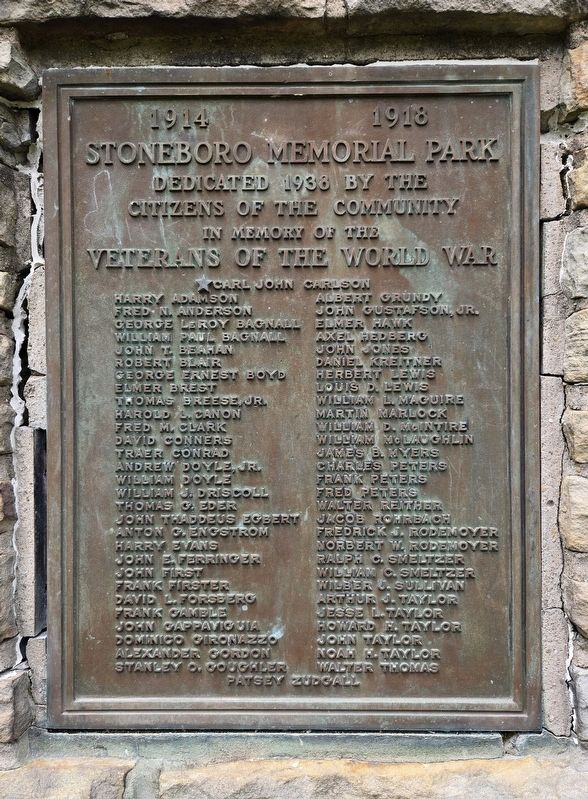 Stoneboro Memorial Park Marker. Click for full size. Stoneboro Memorial Park Marker image. Click for full size.