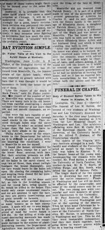 Montville Bat Story. Click for full size. Montville Bat Story image. Click for full size.