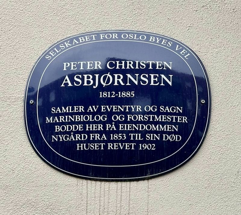 Peter Christen Asbjørnsen Marker. Click for full size. Peter Christen Asbjørnsen Marker image. Click for full size.