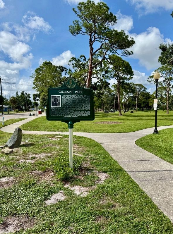 Gillespie Park Marker (front). Click for full size. Gillespie Park Marker (front) image. Click for full size.