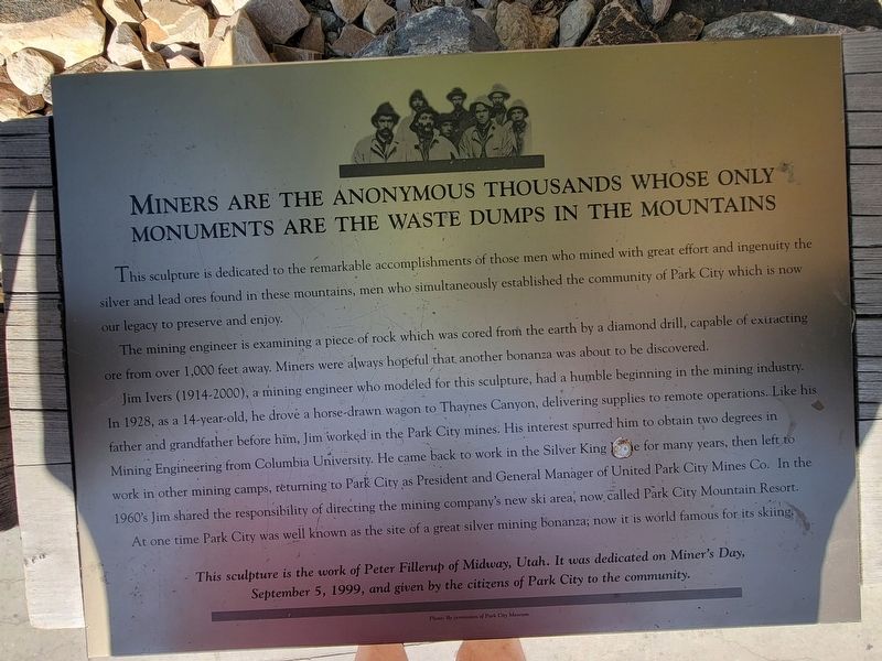 Miner's Monument Marker. Click for full size. Miner's Monument Marker image. Click for full size.