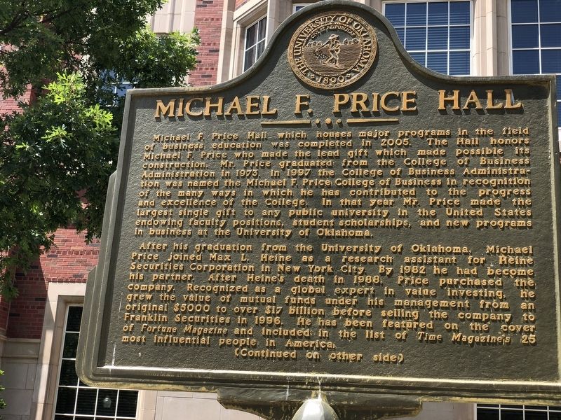 Michael F. Price Hall Marker, Side One image. Click for full size.