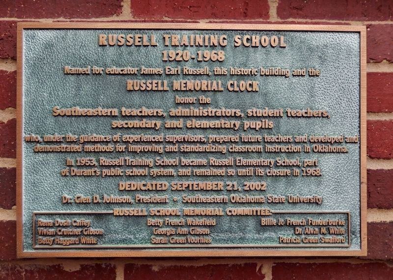 The Russell Training School Marker image. Click for full size.