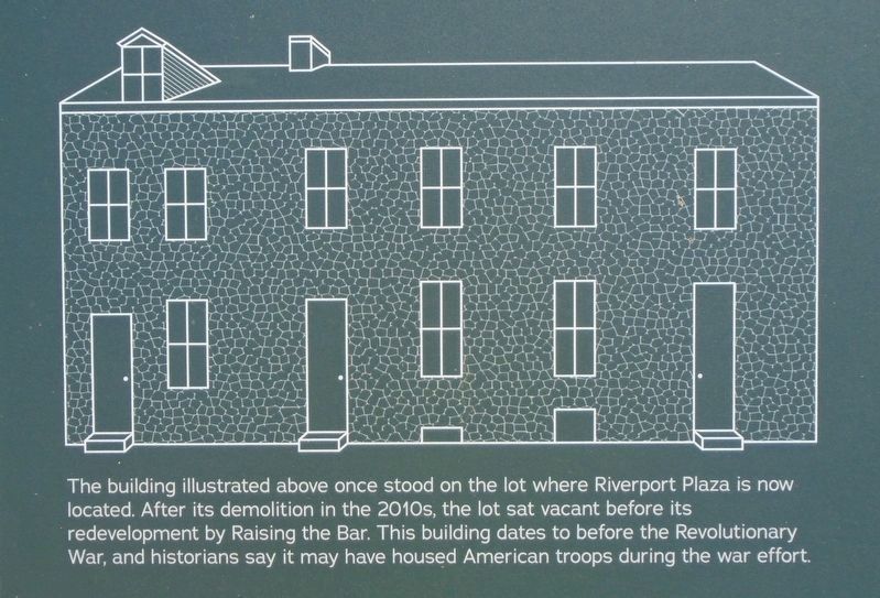 Riverport Plaza Razed Colonial Building Marker Detail. Click for full size. Riverport Plaza Razed Colonial Building Marker Detail image. Click for full size.