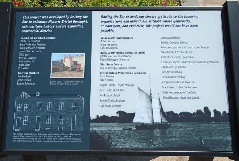 Riverport Plaza Marker Showing Razed Colonial Building Illustration. Click for full size. Riverport Plaza Marker Showing Razed Colonial Building Illustration image. Click for full size.