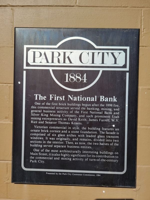 The First National Bank Marker image. Click for full size.
