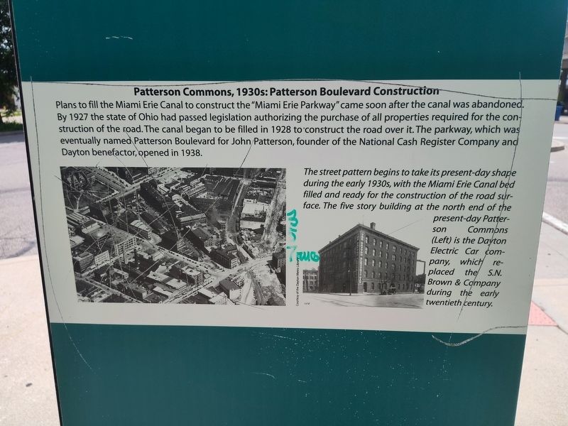 Patterson Commons, 1930s: Patterson Boulevard Construction Marker. Click for full size. Patterson Commons, 1930s: Patterson Boulevard Construction Marker image. Click for full size.