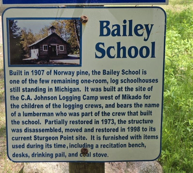 Bailey School Marker. Click for full size. Bailey School Marker image. Click for full size.