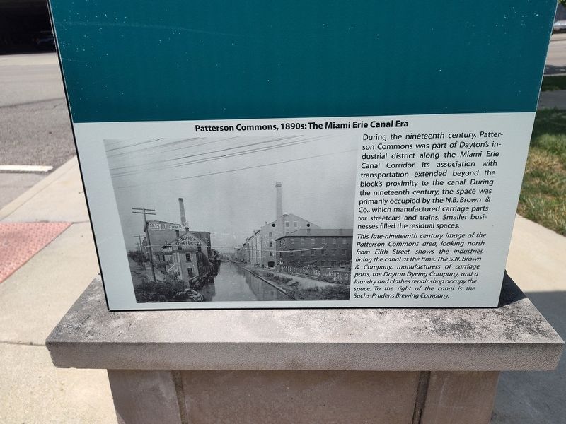 Patterson Commons, 1890s: The Miami Erie Canal Era Marker. Click for full size. Patterson Commons, 1890s: The Miami Erie Canal Era Marker image. Click for full size.