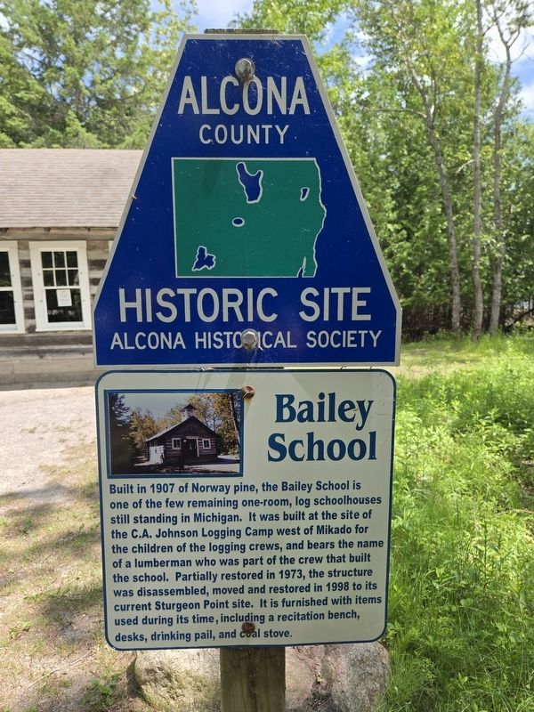 Larger view of Bailey School Marker. School building in the background. Click for full size. Larger view of Bailey School Marker. School building in the background image. Click for full size.