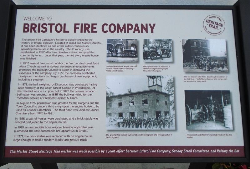 Welcome to Bristol Fire Company Marker. Click for full size. Welcome to Bristol Fire Company Marker image. Click for full size.