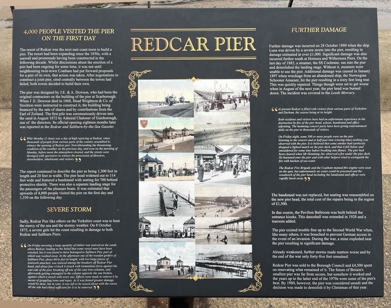 Redcar Pier Marker. Click for full size. Redcar Pier Marker image. Click for full size.