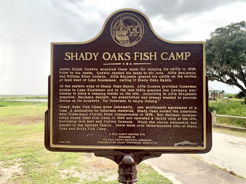 Shady Oaks Fish Camp Marker, Side One image. Click for full size.