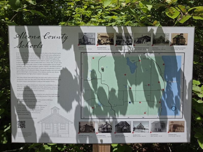 Alcona County Schools Marker. Click for full size. Alcona County Schools Marker image. Click for full size.
