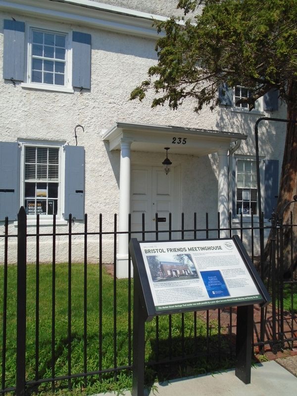 Bristol Friends Meetinghouse and Marker. Click for full size. Bristol Friends Meetinghouse and Marker image. Click for full size.