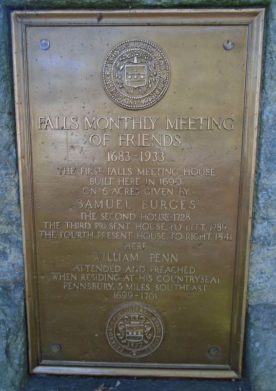 Falls Monthly Meeting of Friends Marker image. Click for full size.