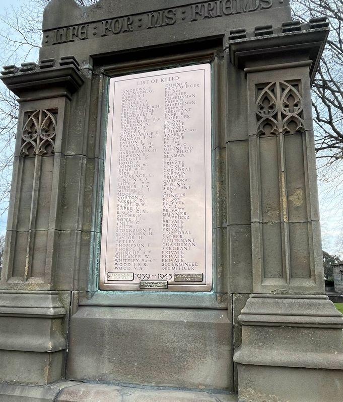 List of Killed, 1939-1945. Click for full size. List of Killed, 1939-1945 image. Click for full size.