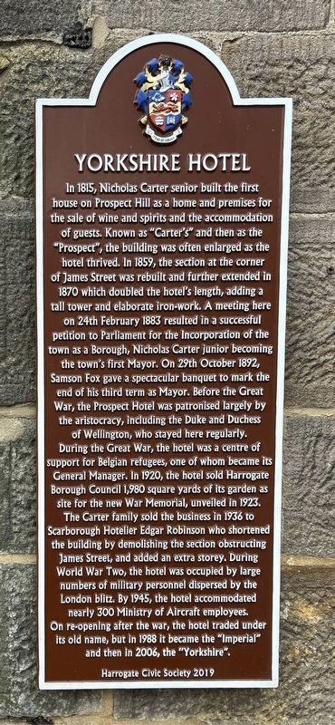 Yorkshire Hotel Marker image. Click for full size.