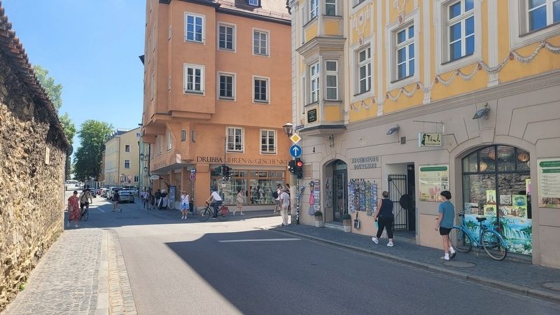 The Goethe Marker is located on the upper floor of the building. Click for full size. The Goethe Marker is located on the upper floor of the building image. Click for full size.