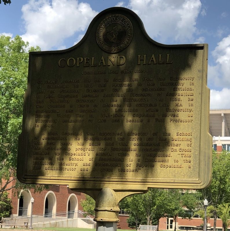 Copeland Hall Marker, Side Two. Click for full size. Copeland Hall Marker, Side Two image. Click for full size.