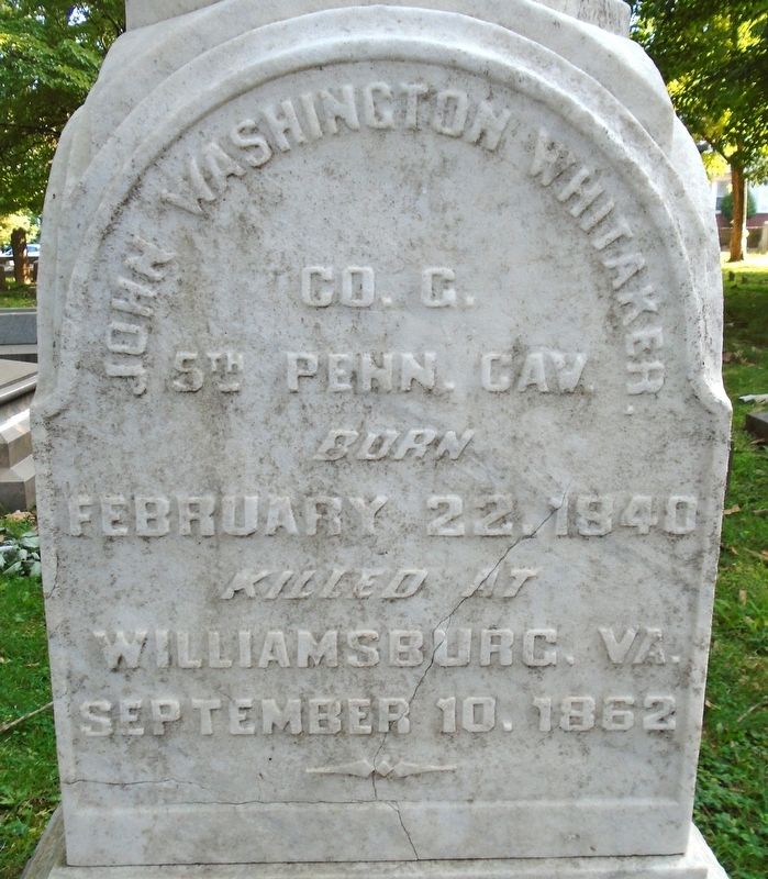 John Washington Whitaker Marker. Click for full size. John Washington Whitaker Marker image. Click for full size.