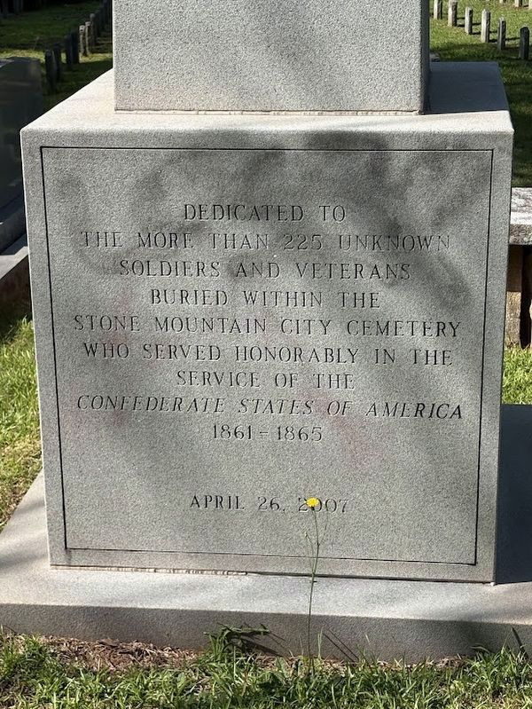 Stone Mountain City Cemetery CSA Monument image. Click for full size.