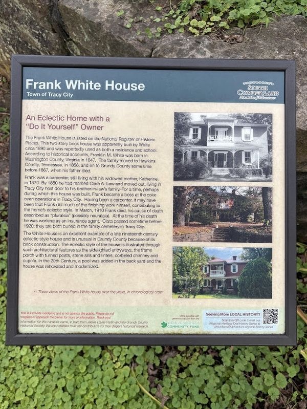 Frank White House Marker. Click for full size. Frank White House Marker image. Click for full size.