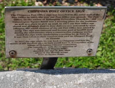 Chippawa Post Office Sign - Marker. Click for full size. Chippawa Post Office Sign - Marker image. Click for full size.