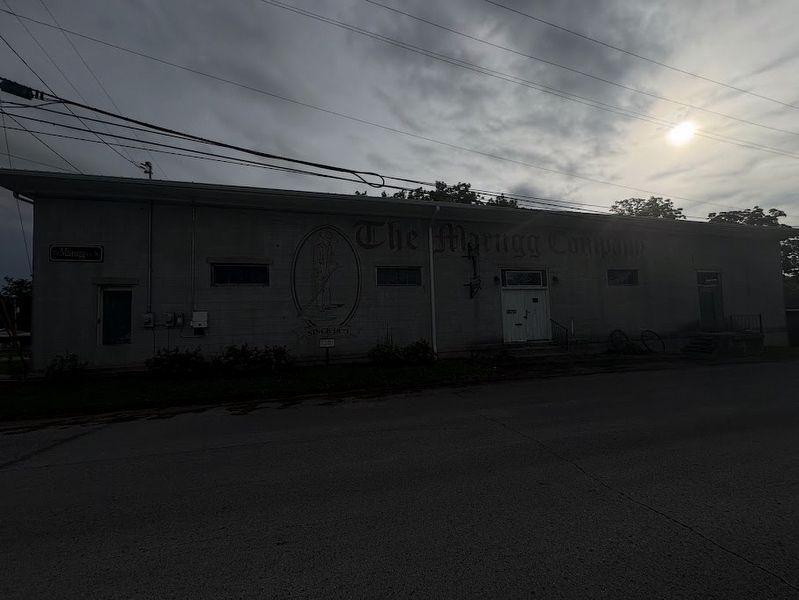 The Marugg Company Marker (small white rectangle to the left of the downspout). Click for full size. The Marugg Company Marker (small white rectangle to the left of the downspout) image. Click for full size.
