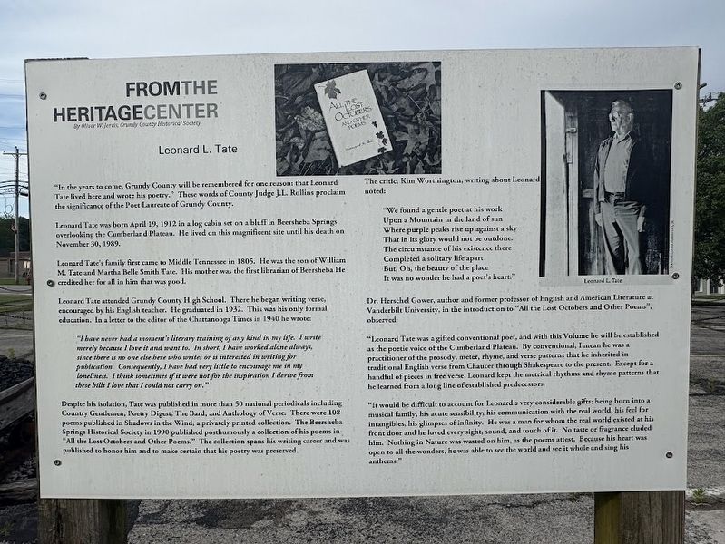 Leonard L. Tate Marker image. Click for full size.