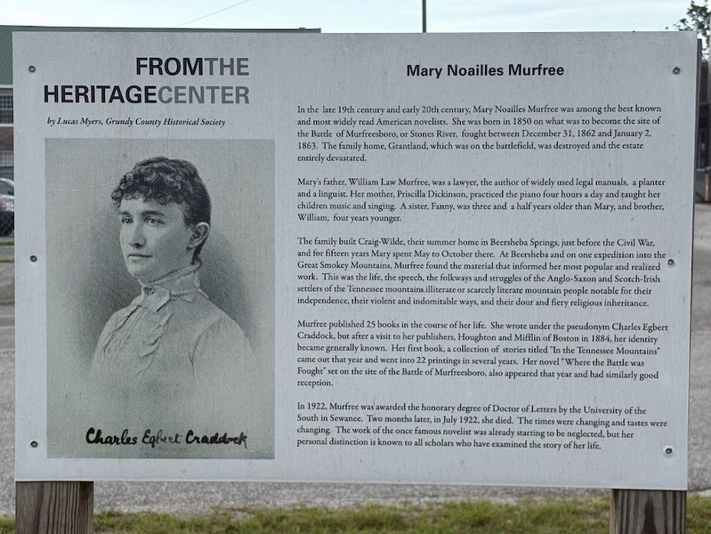 Mary Noailles Murfree Marker image. Click for full size.