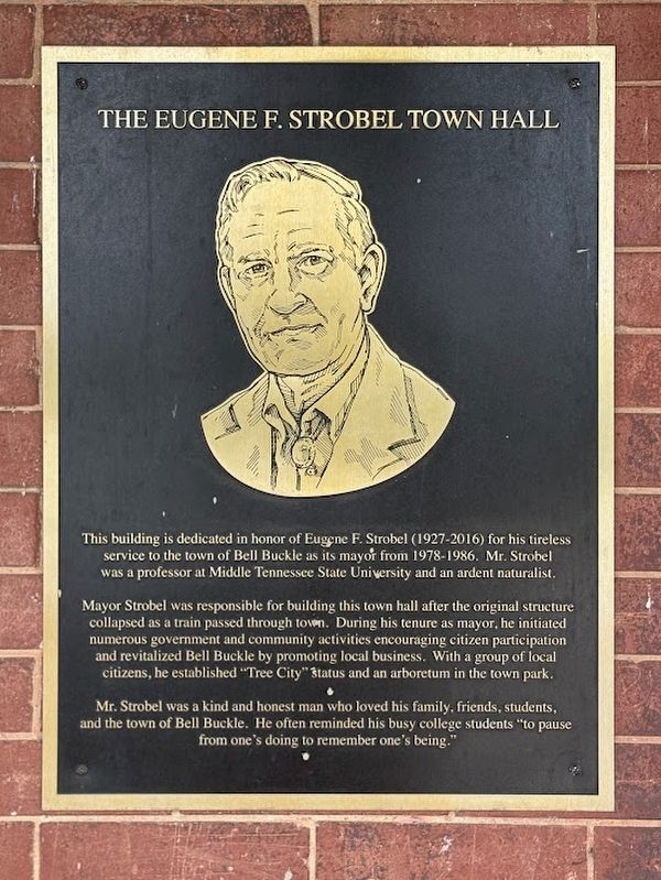 The Eugene F. Strobel Town Hall Marker. Click for full size. The Eugene F. Strobel Town Hall Marker image. Click for full size.