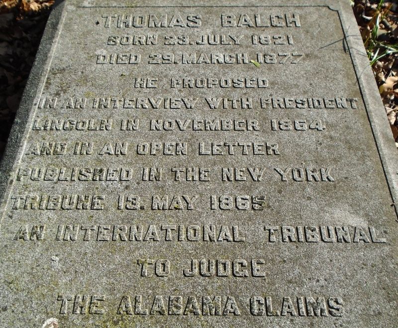 Thomas Balch Marker Detail. Click for full size. Thomas Balch Marker Detail image. Click for full size.