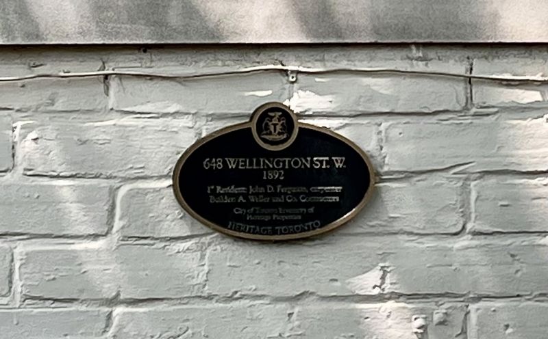 648 Wellington St. W. Marker. Click for full size. 648 Wellington St. W. Marker image. Click for full size.