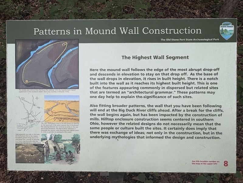 Patterns in Mound Wall Construction Marker. Click for full size. Patterns in Mound Wall Construction Marker image. Click for full size.