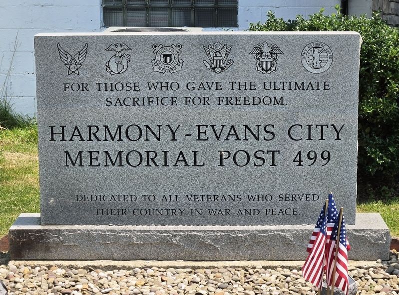 Harmony-Evans City Veterans Memorial. Click for full size. Harmony-Evans City Veterans Memorial image. Click for full size.