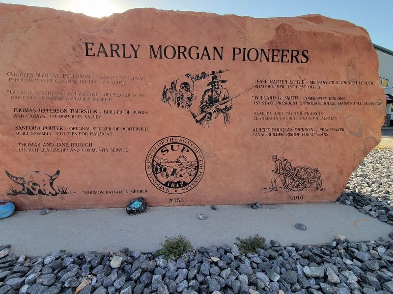Early Morgan Pioneers Marker. Click for full size. Early Morgan Pioneers Marker image. Click for full size.