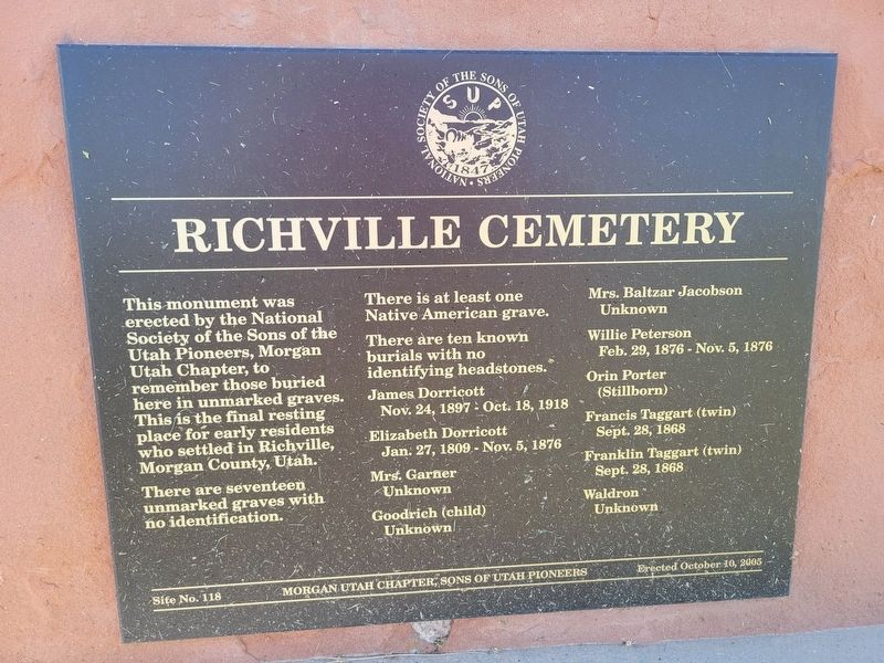 Richville Cemetery Marker. Click for full size. Richville Cemetery Marker image. Click for full size.