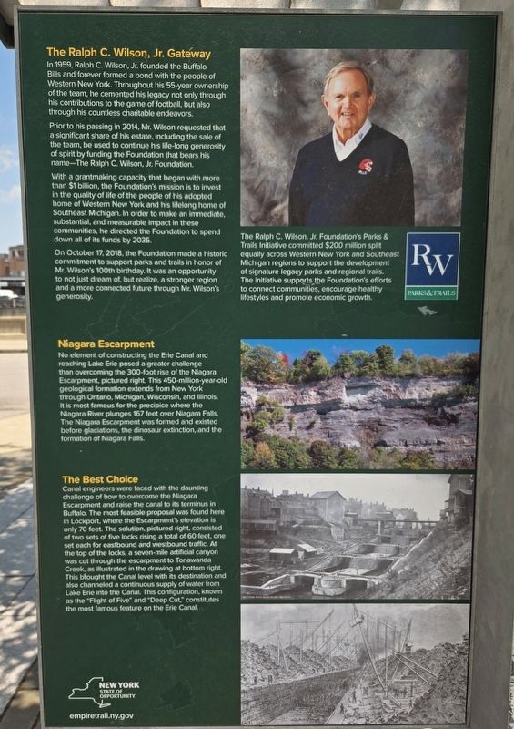 The Ralph C. Wilson, Jr. Gateway Marker. Click for full size. The Ralph C. Wilson, Jr. Gateway Marker image. Click for full size.