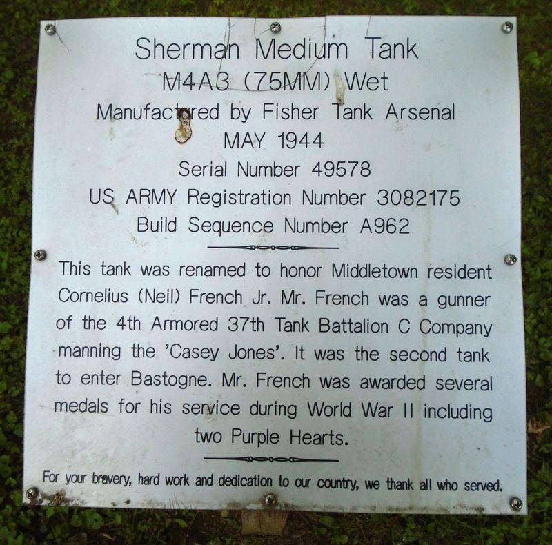 Sherman Medium Tank Marker. Click for full size. Sherman Medium Tank Marker image. Click for full size.
