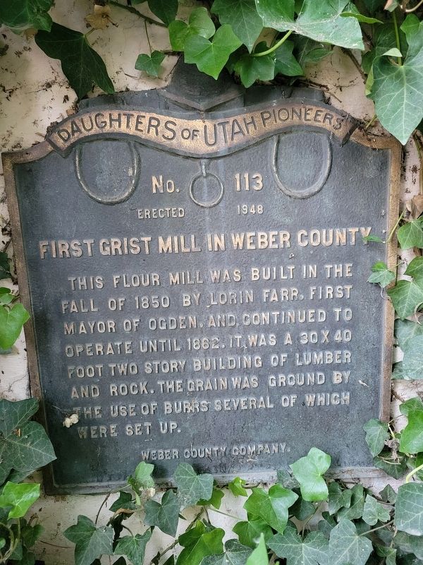 First Grist Mill in Weber County Marker. Click for full size. First Grist Mill in Weber County Marker image. Click for full size.