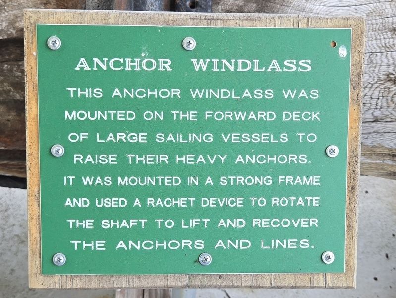 Anchor Windlass Marker. Click for full size. Anchor Windlass Marker image. Click for full size.