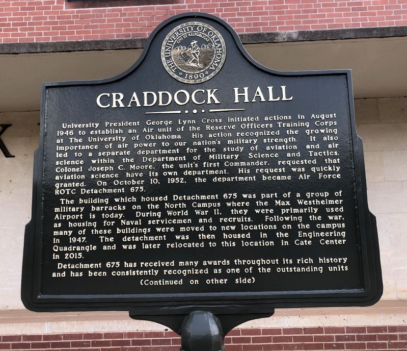 Craddock Hall Marker, Side One. Click for full size. Craddock Hall Marker, Side One image. Click for full size.