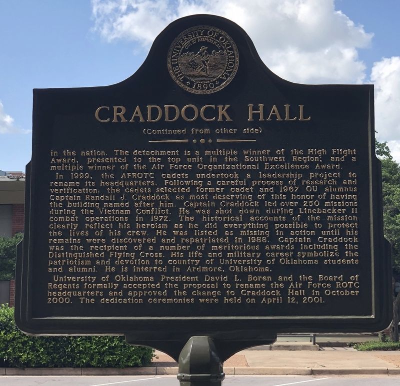 Craddock Hall Marker, Side Two. Click for full size. Craddock Hall Marker, Side Two image. Click for full size.