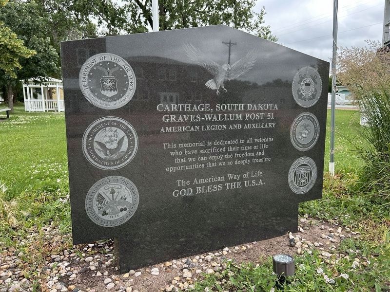 Carthage Veterans Memorial. Click for full size. Carthage Veterans Memorial image. Click for full size.