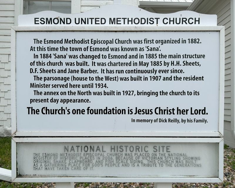 Esmond United Methodist Church Marker image. Click for full size.